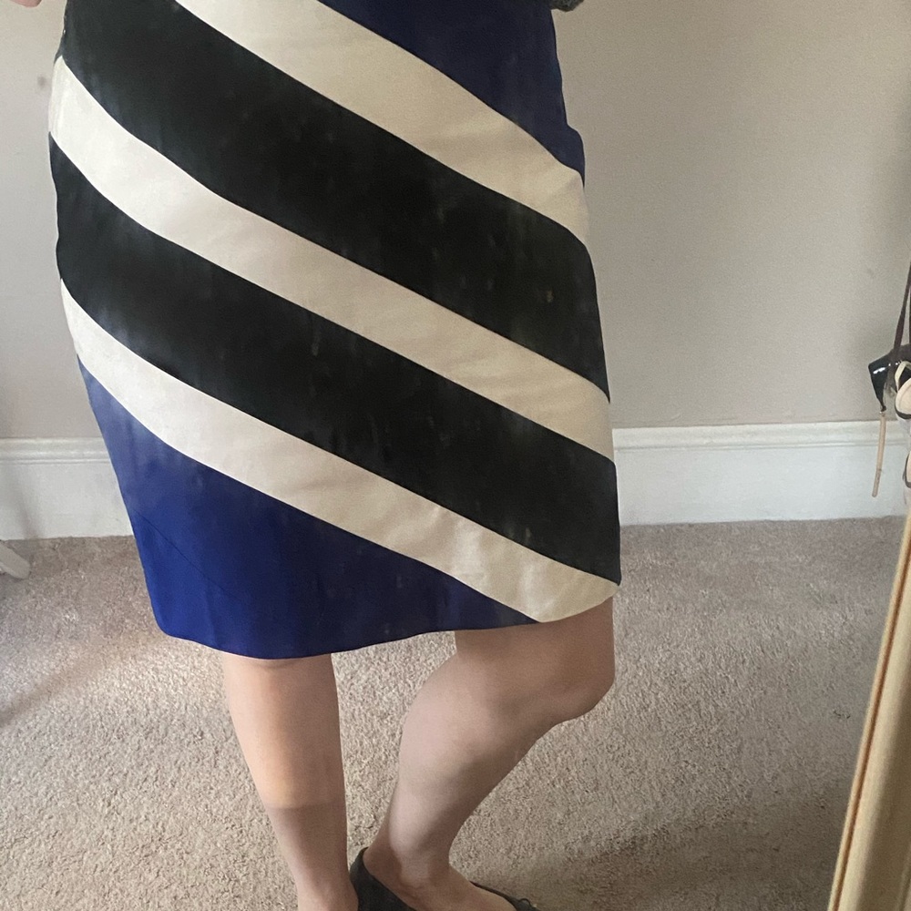 Blue, White and black WHBM Skirt